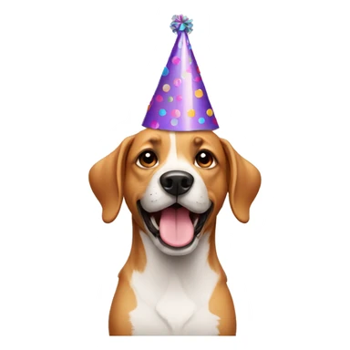 dog with birthday hat sticker