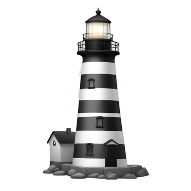 Black and white lighthouse sticker
