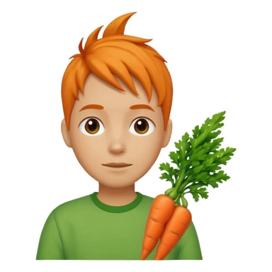 green carrot with shirt sticker