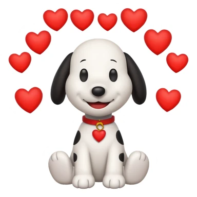 snoopy with hearts sticker