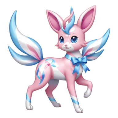 Shiny Aurorus-Sylveon-Fakémon-hybrid-creature (full body)  sticker