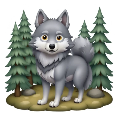 Pregnant wolf emoji sticker