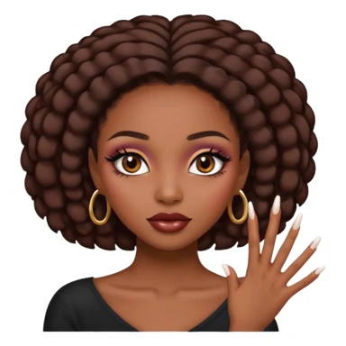 face girl with nails and cute make up black girl sticker