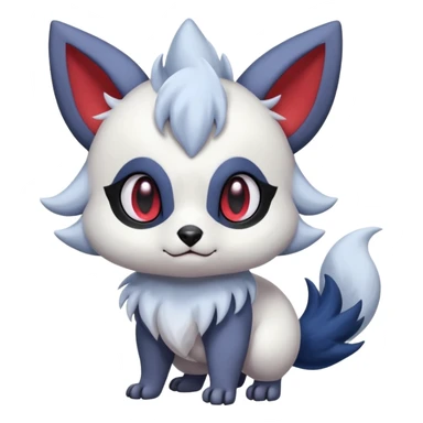 Cute furry flurry fuzzy adorable Absol-Zorua-Furret-Zangoose-Chinchilla-fusion-animal-Fakémon-hybrid-creature  sticker