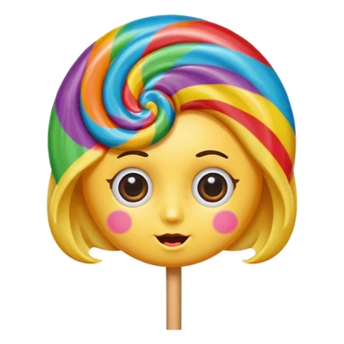 lollipop with eyes and hair  sticker