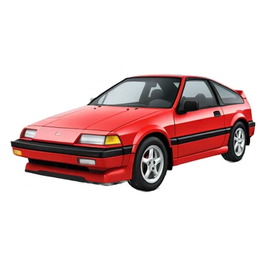 89 red Honda crx si with aluminum wheels  sticker