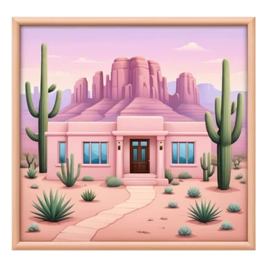 Light pink Arizona desert villa sticker