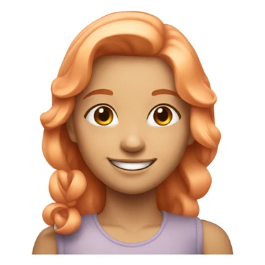 Pretty peach and smiling girl sticker