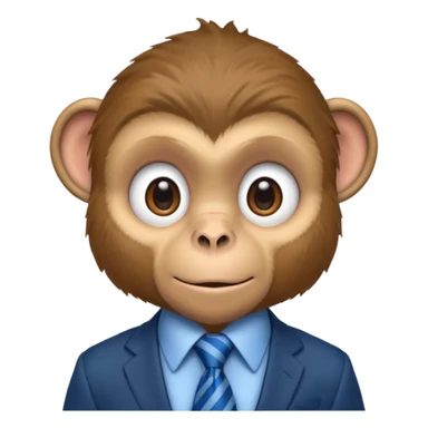 monkey with blue tie sticker