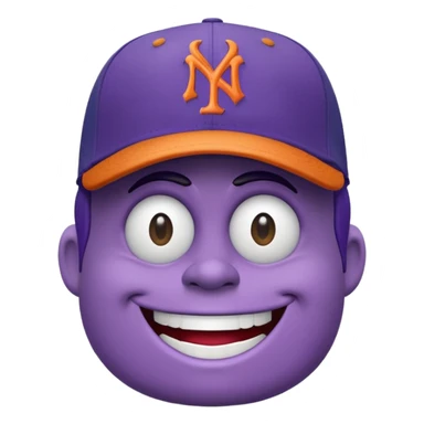 McDonald’s grimace mascot dressed in New York Mets gear sticker