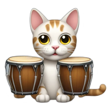 cat with bongos sticker
