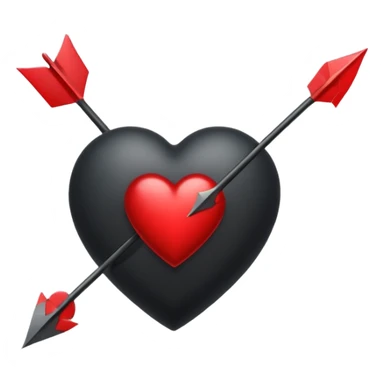 Black heart with arrow sticker