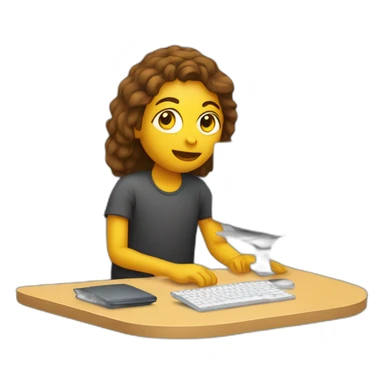 Graphic designer working on a computer  sticker