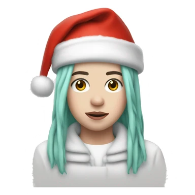 Billie Eilish with santa hat sticker