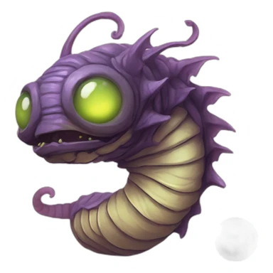 alien worm creature scifi roguelike rpg style inspired by slay thee spire sticker