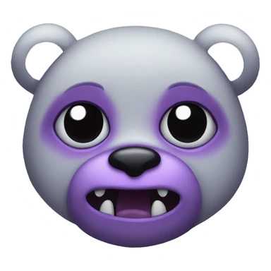Undead Purple teddy bear X eyes sticker