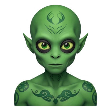 alien with tattoo all over his face   sticker