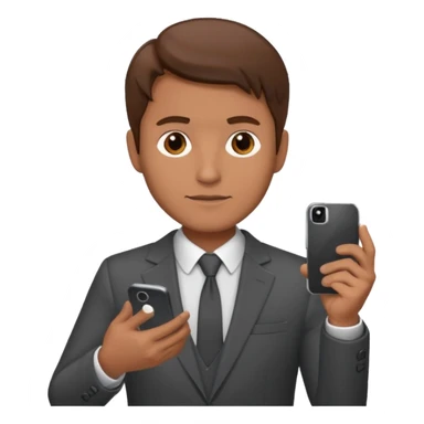 Mach mir einen Trader an der Wallstreet mit anzug und braunen haaren mit einenm handy in der han sticker