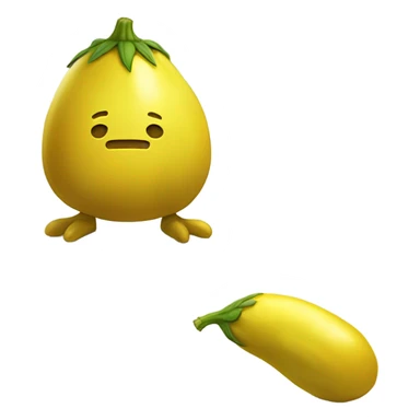 Yellow eggplant shaped as human  sticker