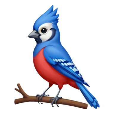 Stoic blue jay vs agitated red cardinal sticker