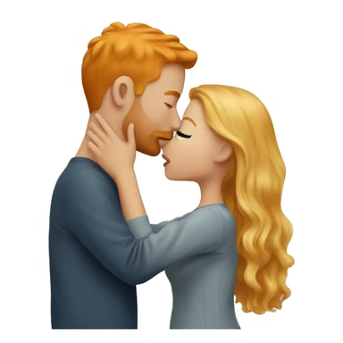 Blonde girl kissing ginger guy sticker