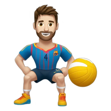 messi jugando voleyball sticker