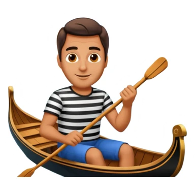 venice gondola driving italian man sticker