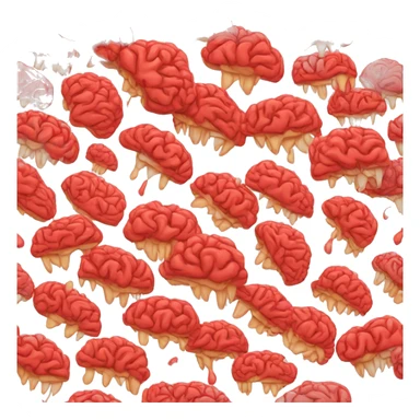 Red brain melting sticker
