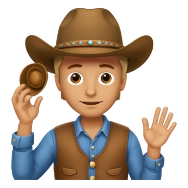 Cowboy emoji tipping hat sticker