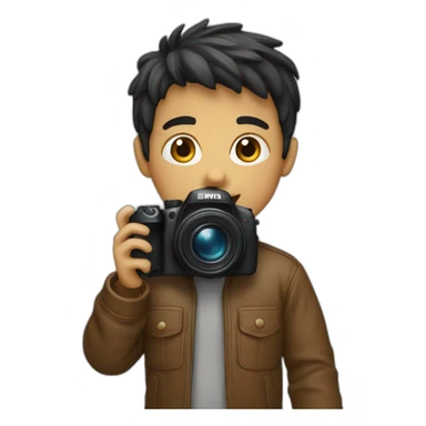 a boy with camera sticker