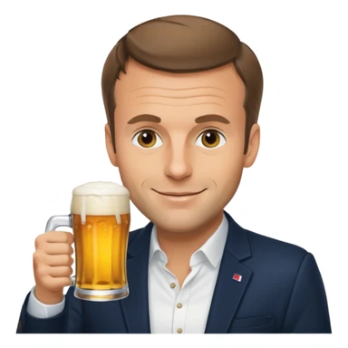 Macron qui boit de la bière  sticker