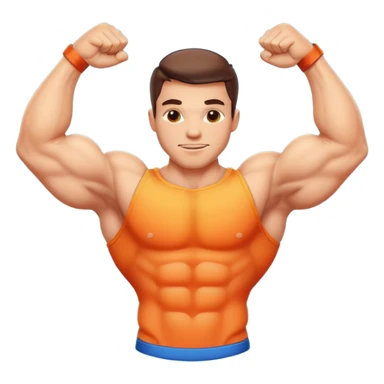 "Generate a high-resolution illustration of a flexed biceps emoji (💪), in the classic emoji style, clean vector look, smooth gradients, bright colors." sticker