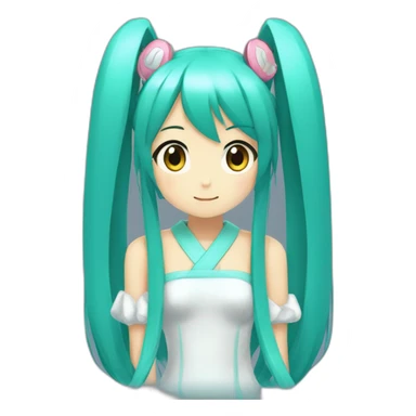 Hatsune Miku, viewed from the side, awaiting child. sticker