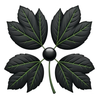 Trébol de 5 hojas de color negro sticker