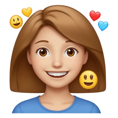 happy emojis, light brown hair  sticker