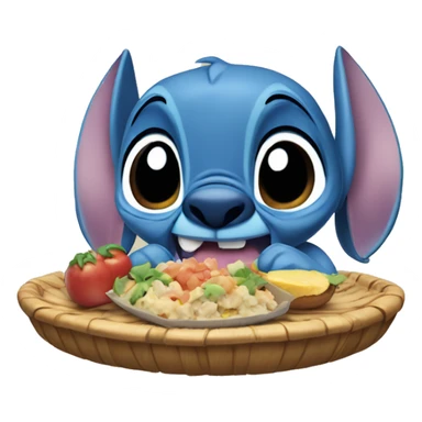 Lilo& Stitch eating together  sticker