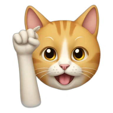 cat with human finger pointed up sticker