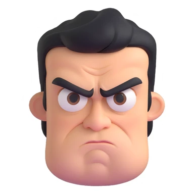 Grumpy bitter person scowling with furrowed brows sticker