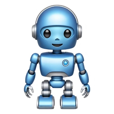 friendly robot, simple and cute, modern emoji style sticker