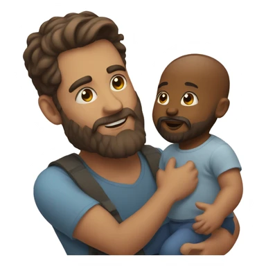 bearded man with a baby  sticker