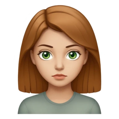 Девушка, светлая шатенка с длинами волосами, лет 25 с серо зелёными глазами по темнее с более серьезным лицом  sticker