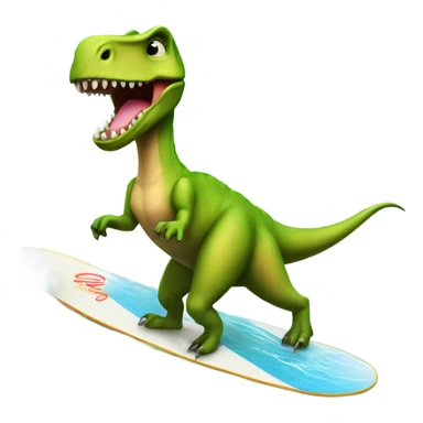 Dinosaur wearing a tutu and surf boarding  sticker