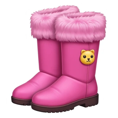 Cute pink fur boots sticker