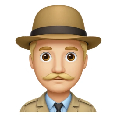 blonde man has amustache and hat sticker