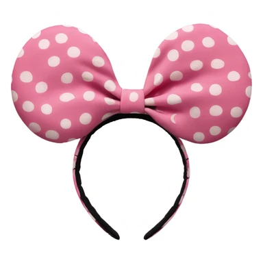 Minnie Mouse ear headband pink with white polka dots sticker