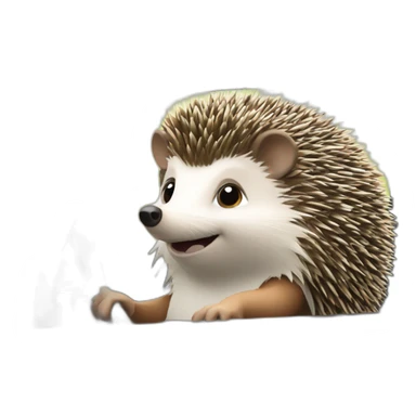 Hedgehog driving a audi car sticker