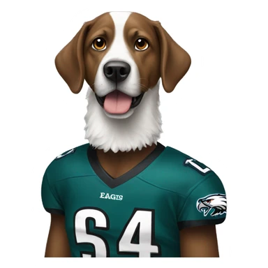Dog with eagles jersey sticker