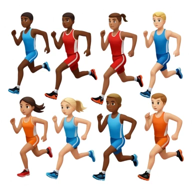 runners running (girls and boys) sticker