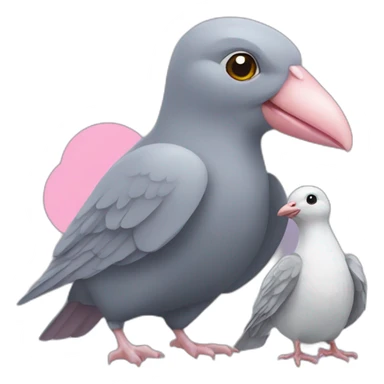 Rat and pigeon animal sticker