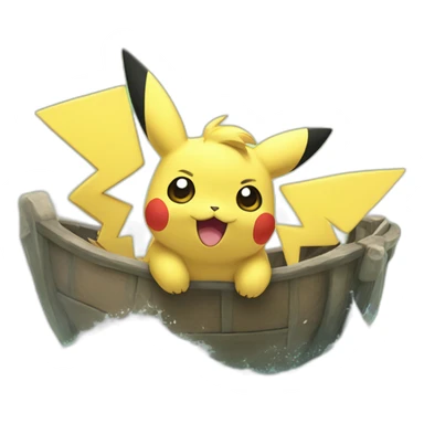 Pikatchu qui dans sur la mer sticker